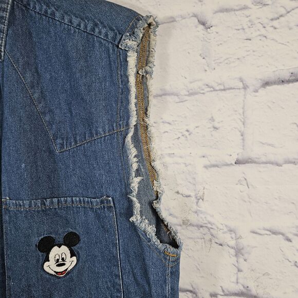 Vintage 90's Mickey Unlimited Mickey Pocket Denim Shirt Unisex Small Disney - Picture 3 of 7
